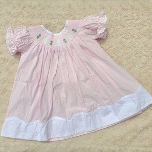 Lil Cactus Smocked Bunny Easter Spring Dress